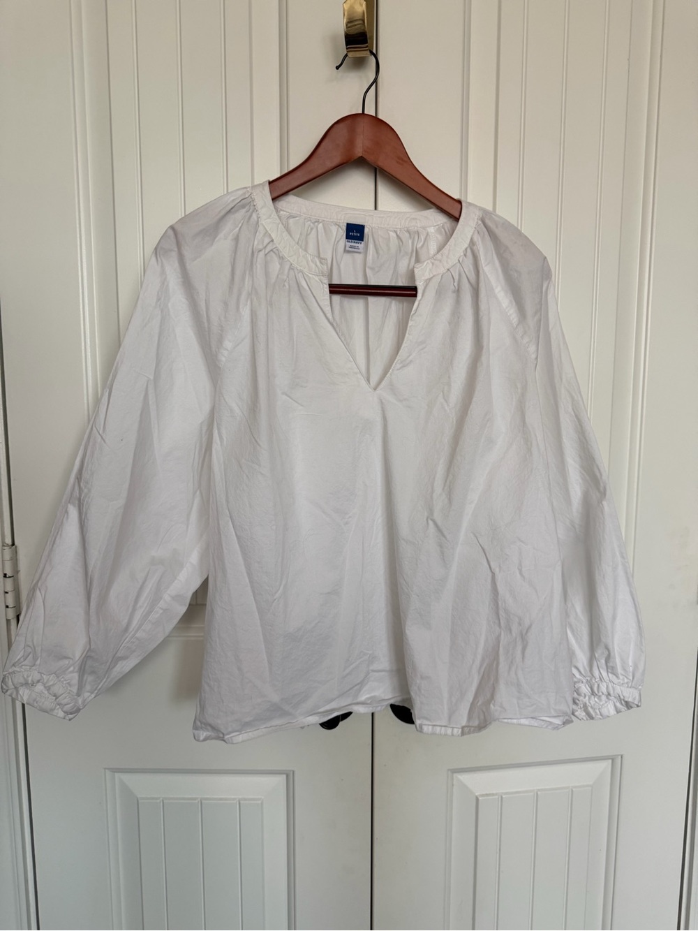 Old Navy White Peasant Top - Relaxed V-Neck Blouse
